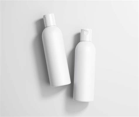 Download White Plastic Cosmetic Bottle with Cap - 250 ml